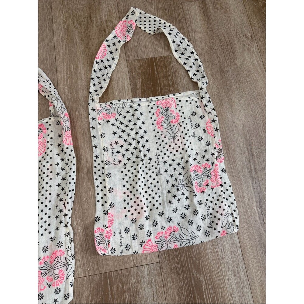 Free People (Set of 2) Shoulder Bag Floral Polka-Dot Stars Gauzy Sheer Boho - Picture 11 of 13